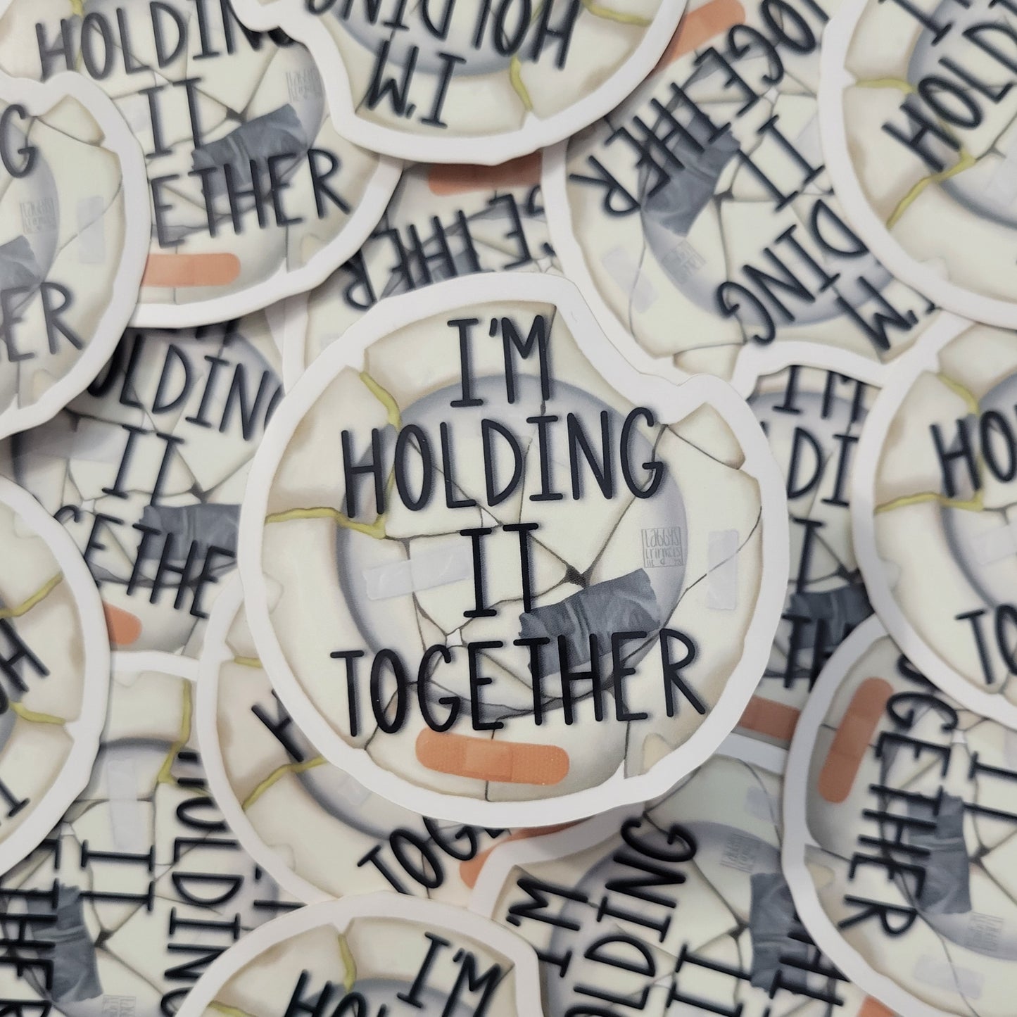 I'm Holding It Together Broken Plate Sticker