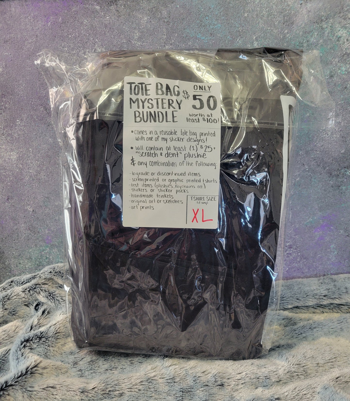 $50 I see ghosts Tote Bag MYSTERY Bundle PLUSHIE GUARENTEED (size XL)