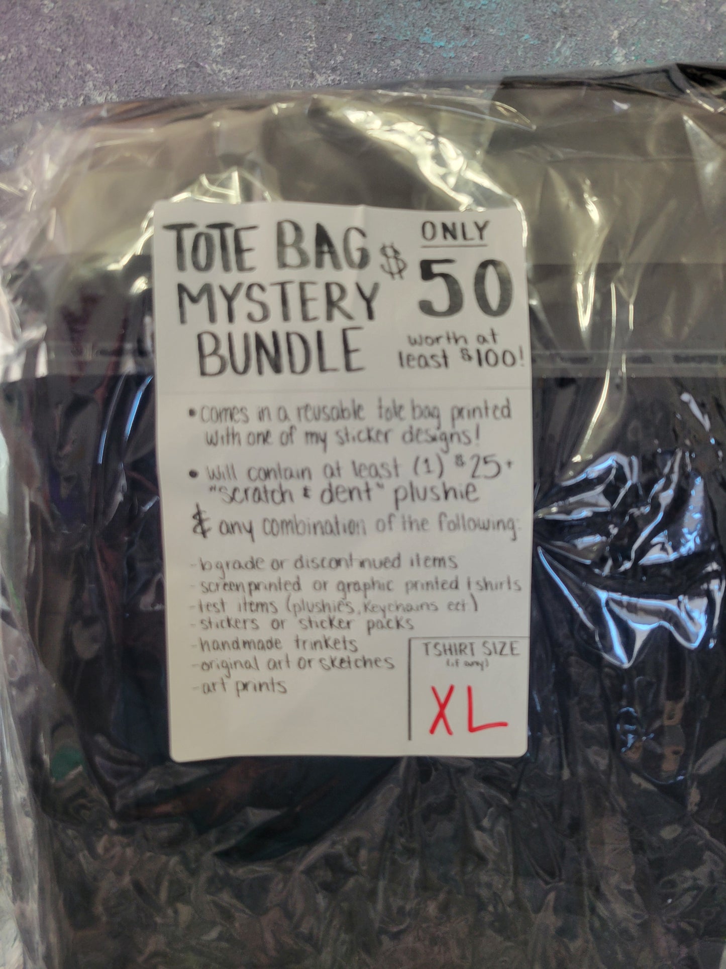 $50 I see ghosts Tote Bag MYSTERY Bundle PLUSHIE GUARENTEED (size XL)