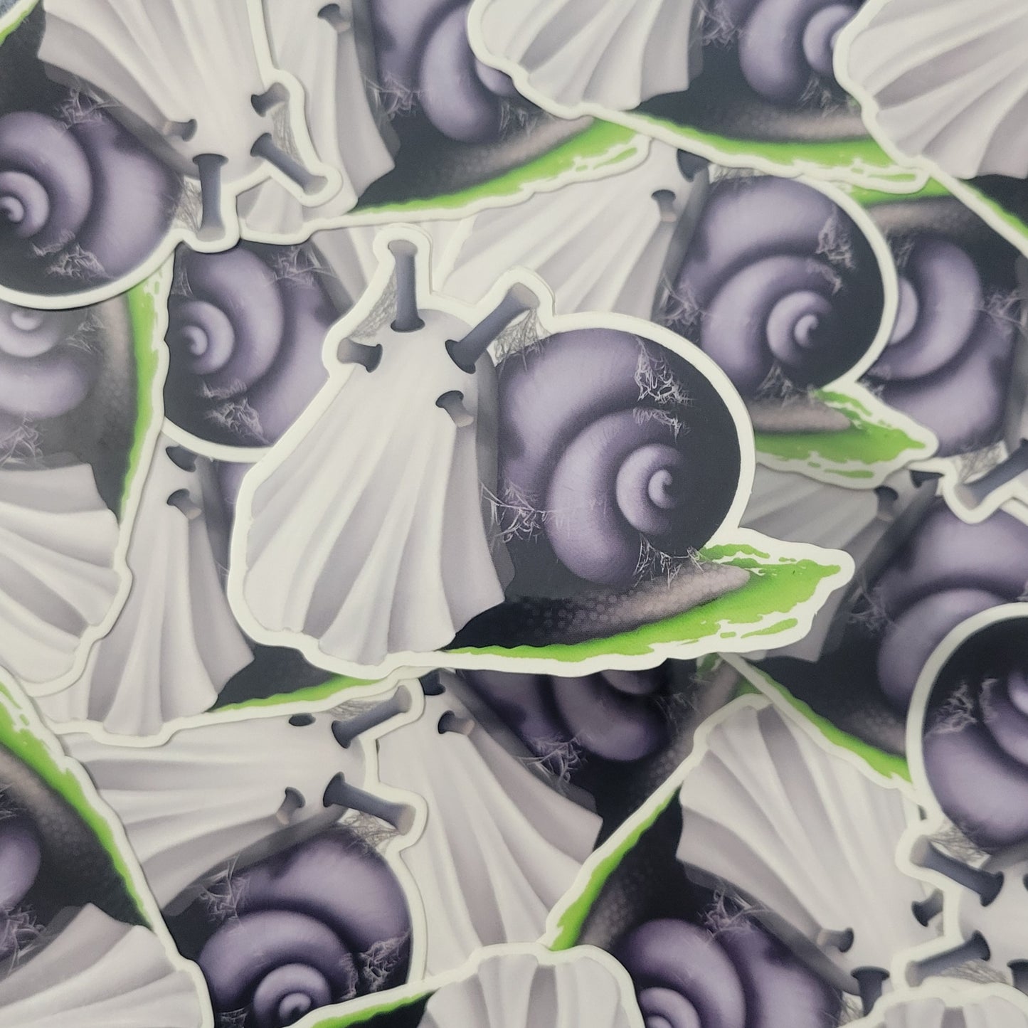 Snail Dressed as a Sheet Ghost Sticker