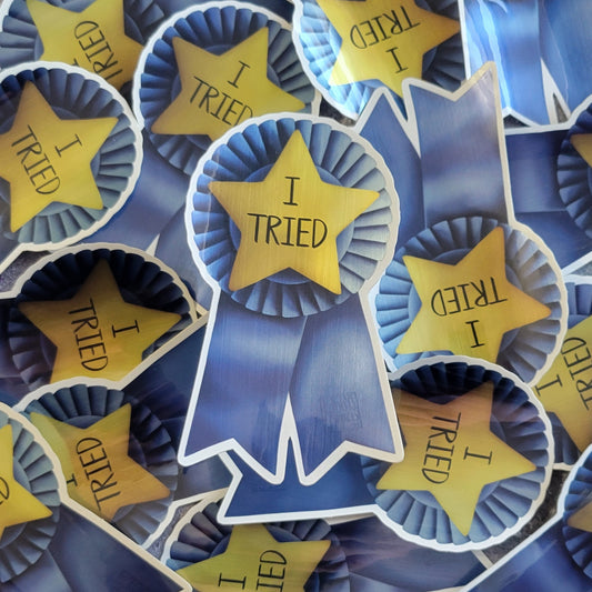 I Tried Participation Ribbon Sticker