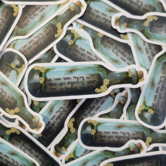 We've Been Trying to Reach you Regarding your Cars Extended Warranty Message in a Bottle Sticker