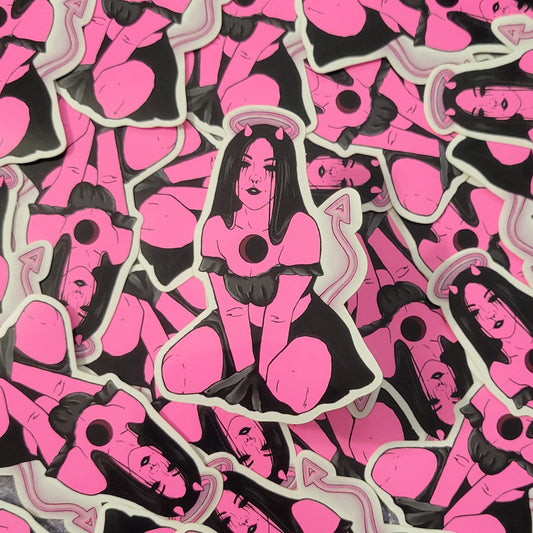 Neon Angel/Demon Sticker