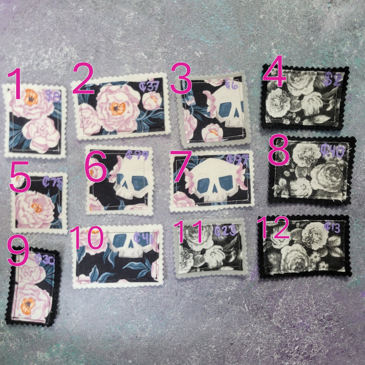 Floral Fabric "Stamp" Trinkets