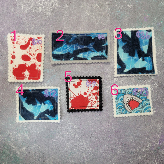 Shark/ Blood Fabric "Stamp" Trinket