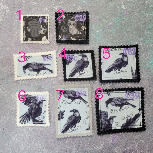 Crow/ Raven/ Raccoon Fabric "Stamp" Trinket